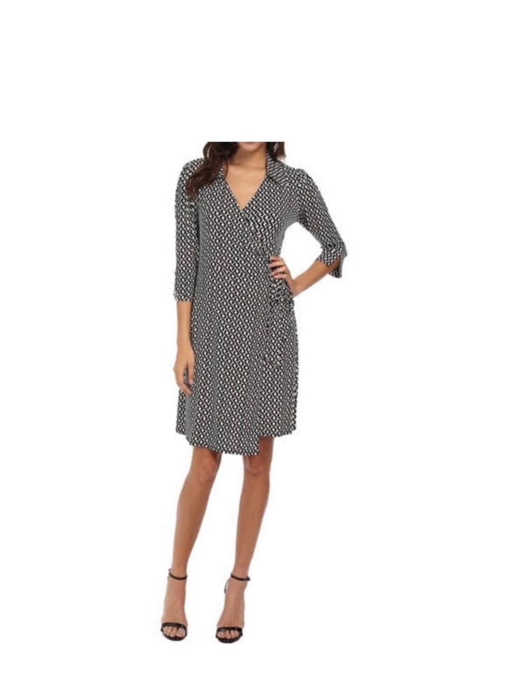 NWT Laundry Navy & White Wrap Print Shirt Dress Sz Medium $138